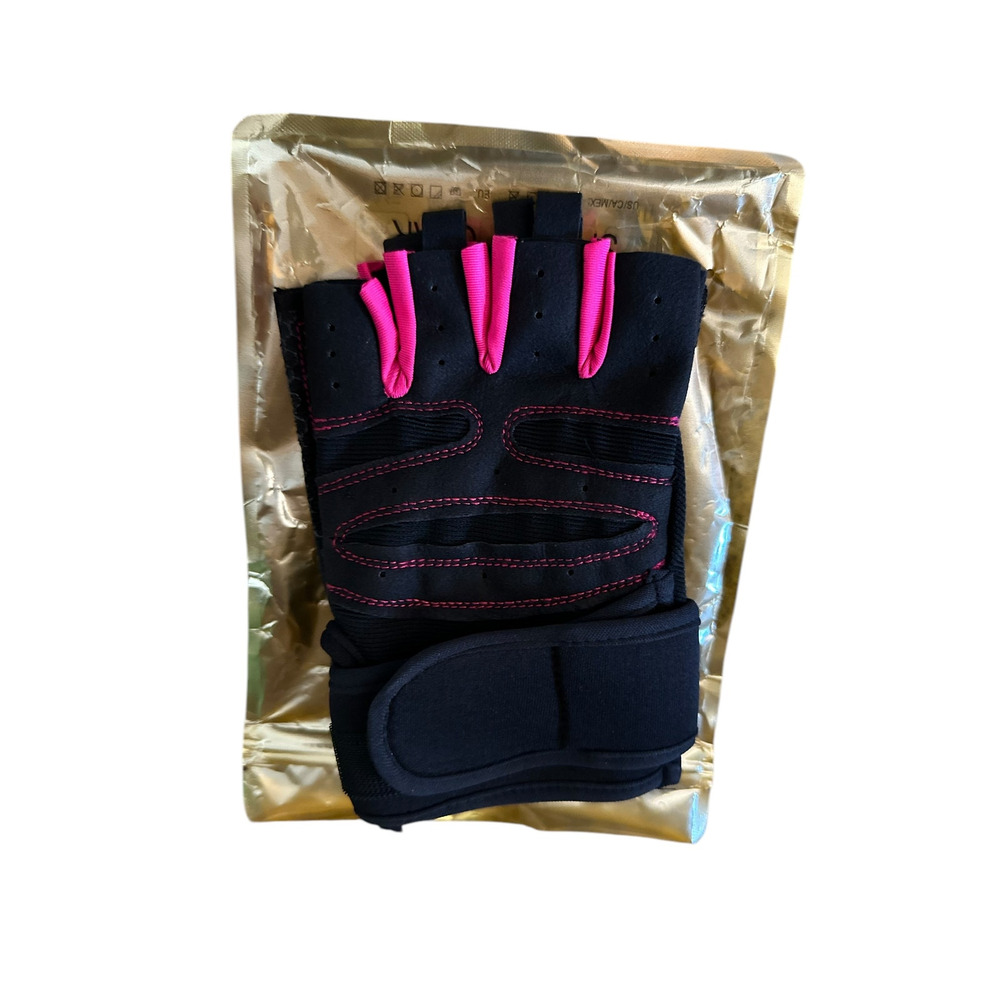 🎃 Workout Gloves, Lightweight, Black & Pink, Women's large, NWT